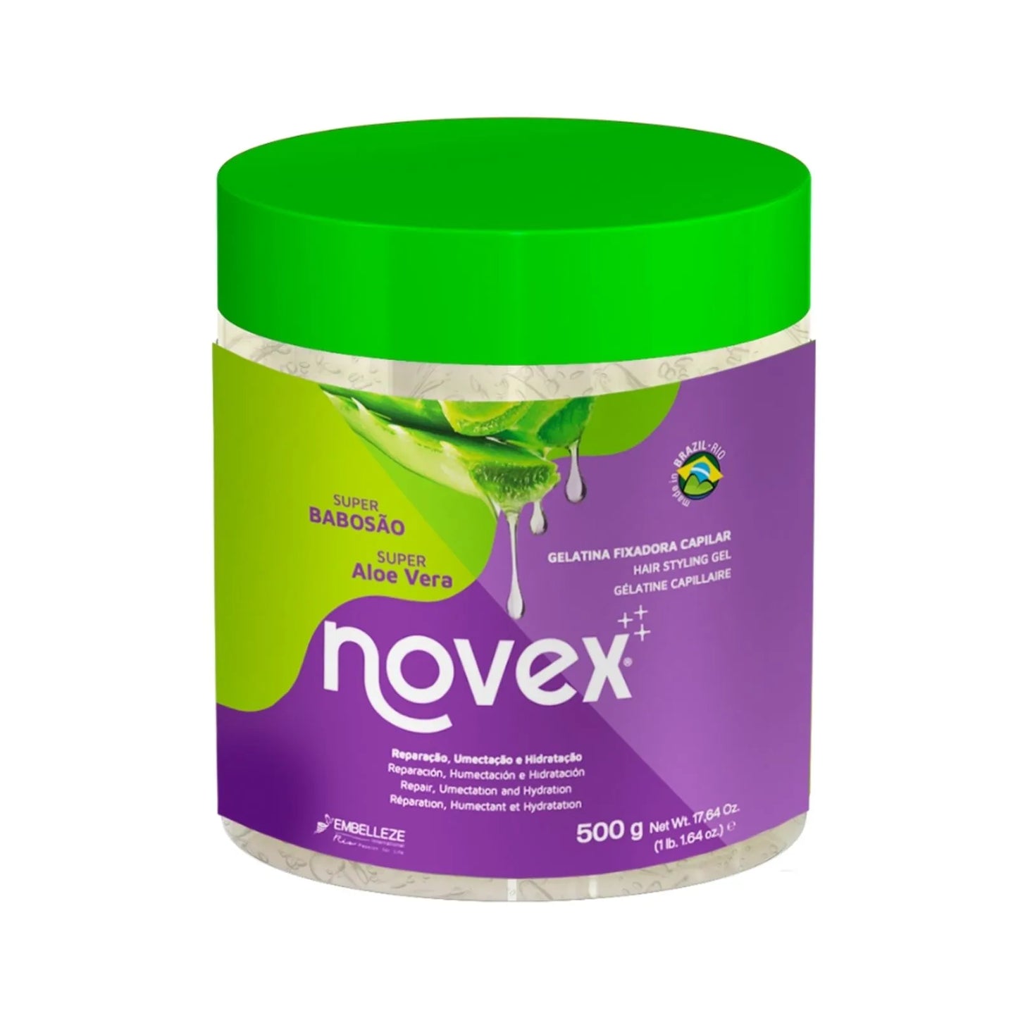 Gelatina Fixadora Novex Super Babosão Aloe Vera 500g.