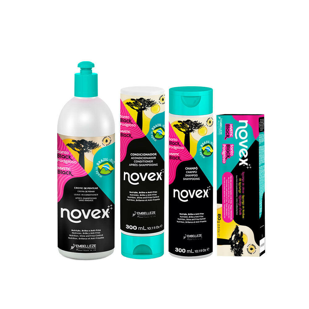 Kit Novex Santo Black Poderoso Cuidado Diários.