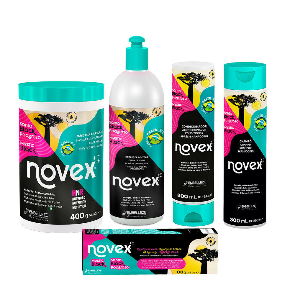 Kit Novex Santo Black Poderoso Cuidado Intenso.