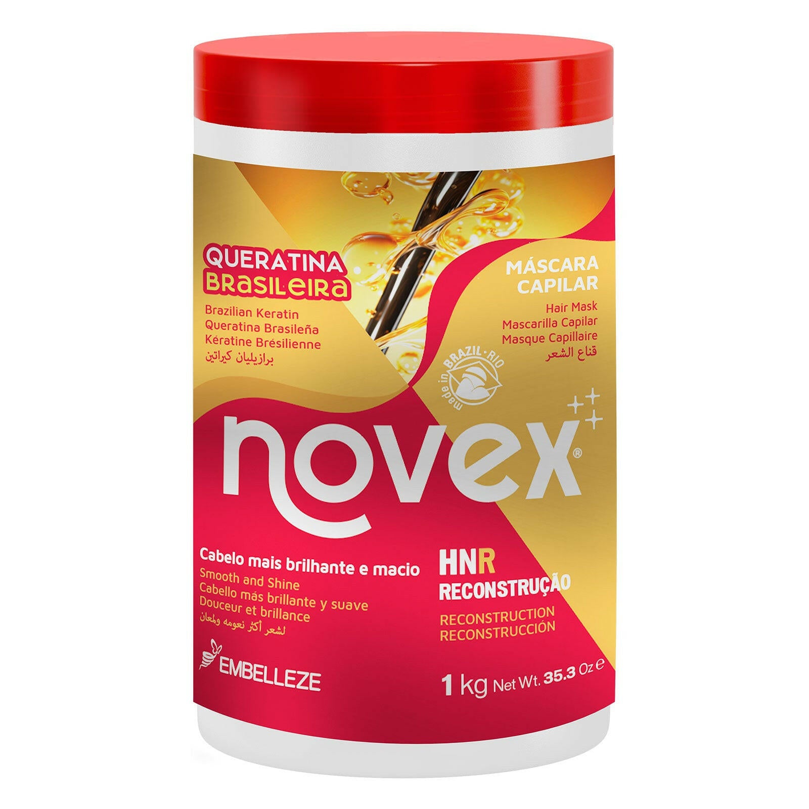 Máscara Capilar Novex Queratina Brasileira 1kg.