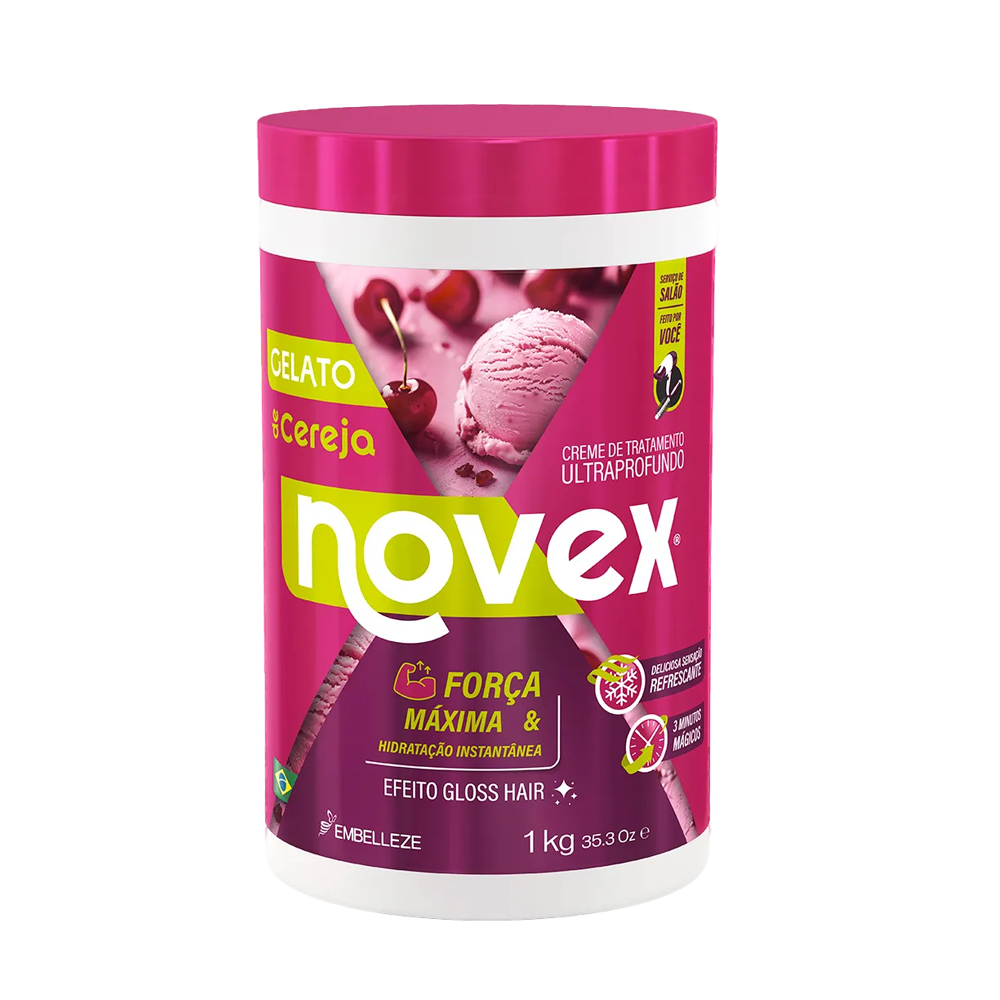 Máscara de Cereja + Blindagem Gloss Color = Bolsa Novex