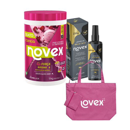 Máscara de Cereja + Blindagem Gloss Color = Bolsa Novex