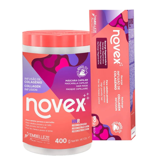 Kit Novex Infusão de Colagénio 400g + Recarga 40g.