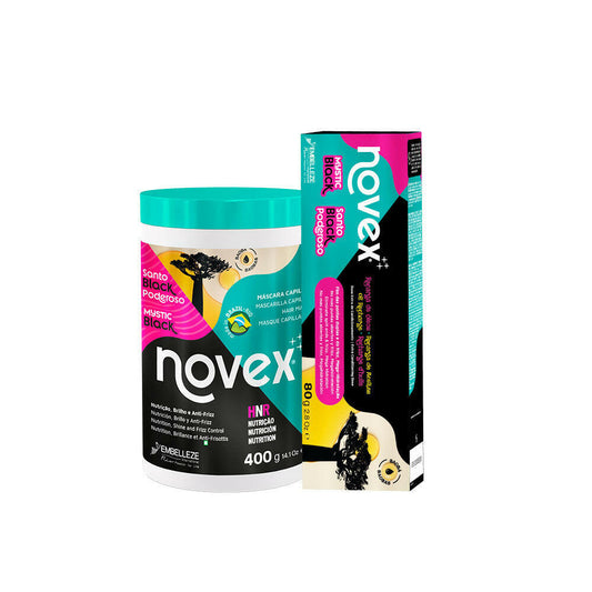 Kit Novex Santo Black Poderoso 400g + Recarga 40g.
